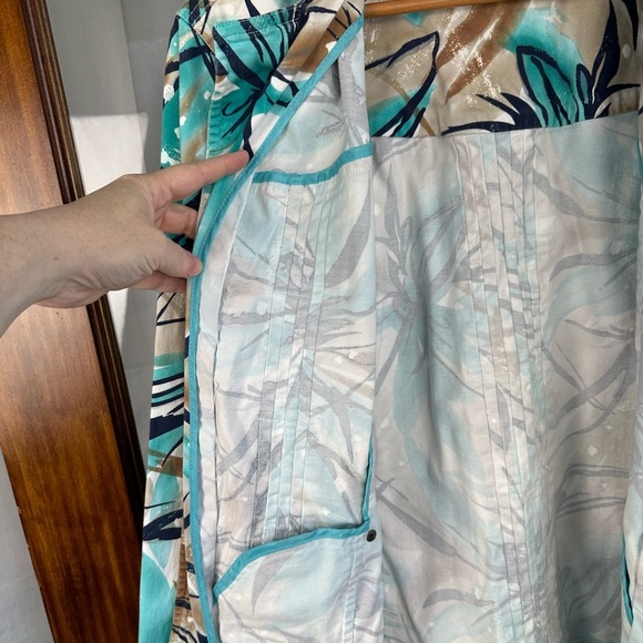 COLDWATER CREEK Jacket Womens Plus size W20 Blue Print Pockets Snaps Front - Picture 9 of 9